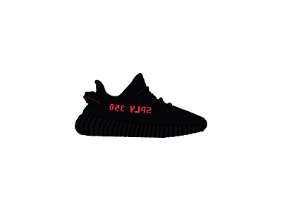 Yeezy Boost 350 V2 "Bred" Illustration animation design flat icon illustration minimal vector