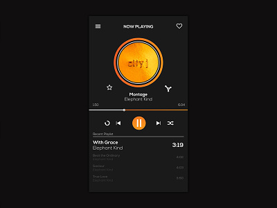 Music Player Page app design illustration minimal mobile ui ux web