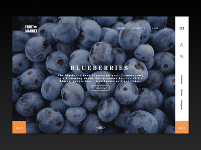 Fruit Market Landing Page design icon minimal typography ui ux web website