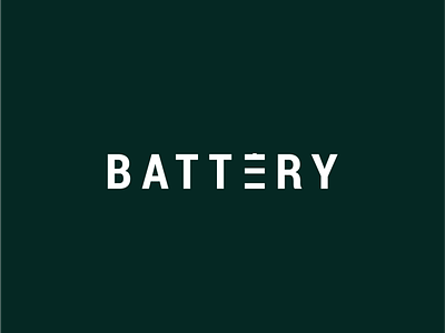 Battery Logotype branding design flat logo minimal typography