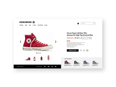 Converse Online Store Web Page Design sneakers ui uidesign uiinspiration ux uxdesign webdesign