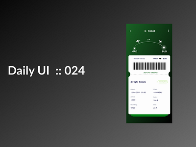 Daily UI :: 024 Boarding Pass