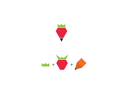 My personal logo strawberry crown designer gray green jahodka jahôdka logo orange pencil pink purple strawberry