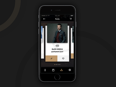 Gentleman App app black card dark gentleman gold luxury suit tie ui