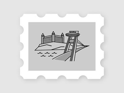 Bratislava Stamp black bratislava city gray icon illustration jahodka slovakia stamp