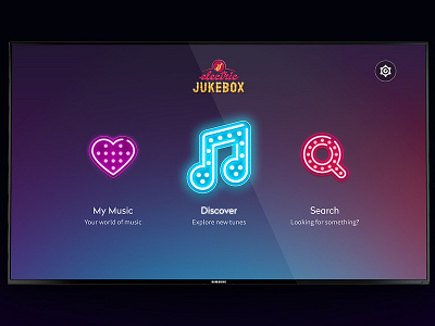 Electric Jukebox - music app for the TV icon design icons music music app music interface music ui neon neon lights tv app tv interface ui ui design ui elements uid uidesign