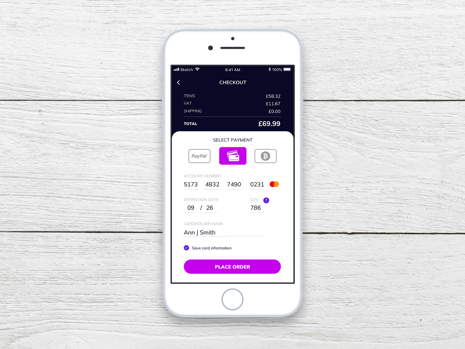 Daily UI 002 - Credit card checkout by Ana Cachão on Dribbble