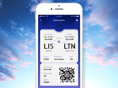 Daily UI 024 - Boarding Pass 023 app boardingpass daily 100 challenge dailyui ios mobile mobile app sketch ui ui challenge ui interface