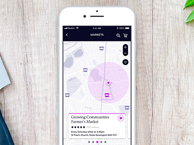 Daily UI 029 - Map 029 app daily 100 challenge dailyui food app ios map marker maps mobile mobile app sketch ui ui challenge ui interface