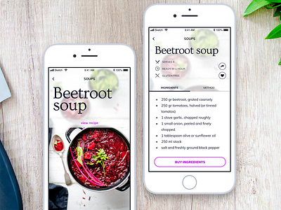 Daily UI 040 - Recipe 040 app daily 100 challenge dailyui food app ios mobile mobile app recipe sketch ui ui challenge ui interface