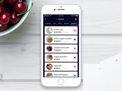 Daily UI 043 - Food/Drinks Menu 043 app daily 100 challenge dailyui food and drink food app food list food menu ios menu mobile mobile app sketch ui ui challenge ui interface