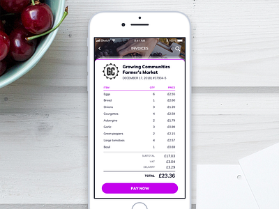 Daily UI 046 - Invoice 046 app daily 100 challenge dailyui food app invoice invoice design ios mobile mobile app sketch ui ui challenge ui interface