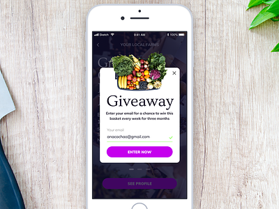 Daily UI 097 - Giveaway 097 app daily 100 challenge daily challenge daily ui dailyui food app giveaway ios mobile mobile app sketch ui ui challenge ui interface