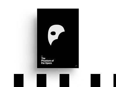 Minimal Musical 4 | The Phantom of the Opera broadway clean flat helvetica illustration minimal minimalist phantom phantom of the opera poster swiss typography