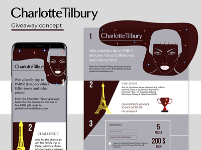 Charlotte Tilbury Giveaway concept branding illustration ui ux