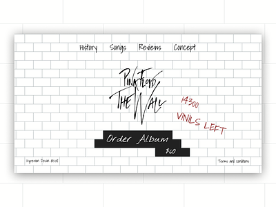 Pink Floyd's The Wall concept page branding design flat ui ux web