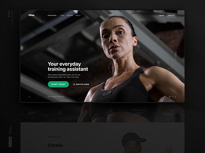 Fitter. Design practice. app brand design brand identity branding design fitness fitness app fitness brand landing page ui uiux website