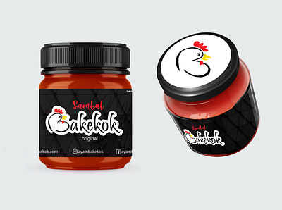 bakekok hot sauce packaging design illustration mockup package design