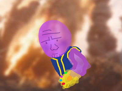 Sad Thanos endgame illustration infinitywar thanos vector