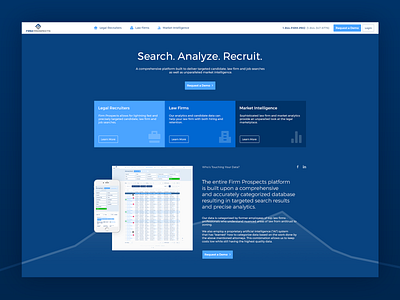 Firm Prospects redesign dashboard finance graph landing page recruitment redesign results search stats ux ux ui website