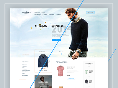 Cottonfield autumn design ecommerce featured landing page lookbook menu products redesign store ui ux webdesign website winter