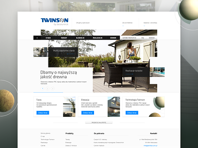 Twinson architects company contact footer homepage landing page menu minimalistic redesign slider ui ux webdesign website wood