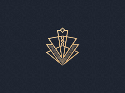 Venue art deco ballroom events gold logo symbol venue wedding