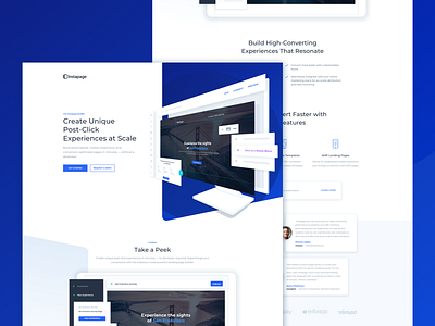 Page Builder - Concept Landing Page blue design illustration instapage isometric isometry landing landing page landing page design landingpage ui ux