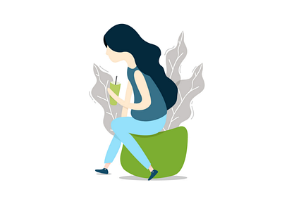 Waiting for something.. adobeillustration flat flatcharacter flatdesign illustrator minimalis vector women