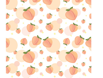 Peach Pattern adobe illustration art cute art design drawing graphic design illustration illustrator pattern patterns seamless pattern vector