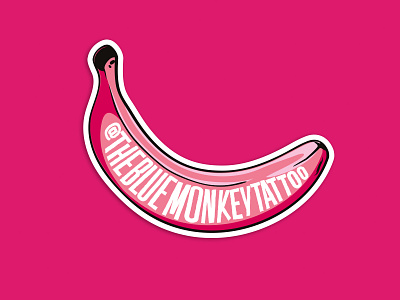 The Blue Monkey Banana branding design handmade icon lettering logo minimal vector