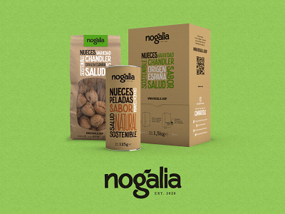 Nogalia Packaging branding custom design dribbble eco handmade illustration lettering logo natural nuts packaging