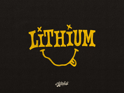 Lithium custom dribbble handmade lettering music nirvana personal project type typeface typography