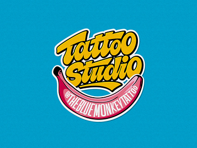 The Blue Monkey Sticker apparel custom dribbble handlettering handmade juicy lettering sticker stuff tattoo type typeface typography