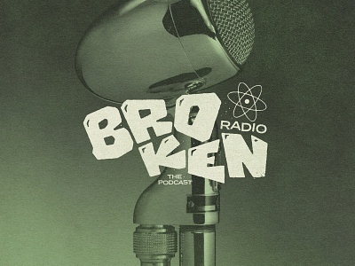 Broken Radio The Podcast branding custom dribbble handlettering handmade lettering poscast type typeface typography