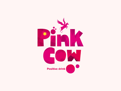 Pink Cow branding design flat logo ui vector