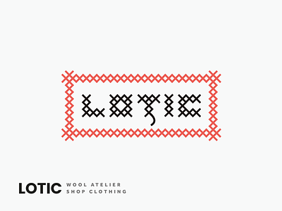 Lotic Wool Atelier Shop Logo pt.1 brand clothing shop interlace knit knitted logo red stitches stitch stitches tangle texture wool wool brand wool logo