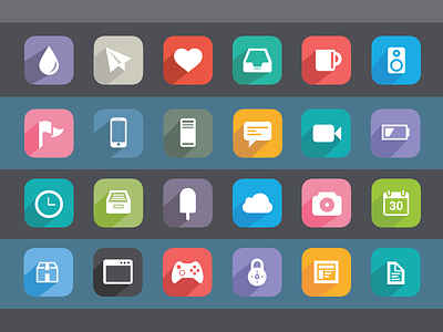 24 Simple Flat Icons clean flat graphicriver icons simple