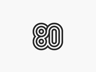 80 Logo Design 80 80s branding eighty logo design mark monogram numbers symbol team logo