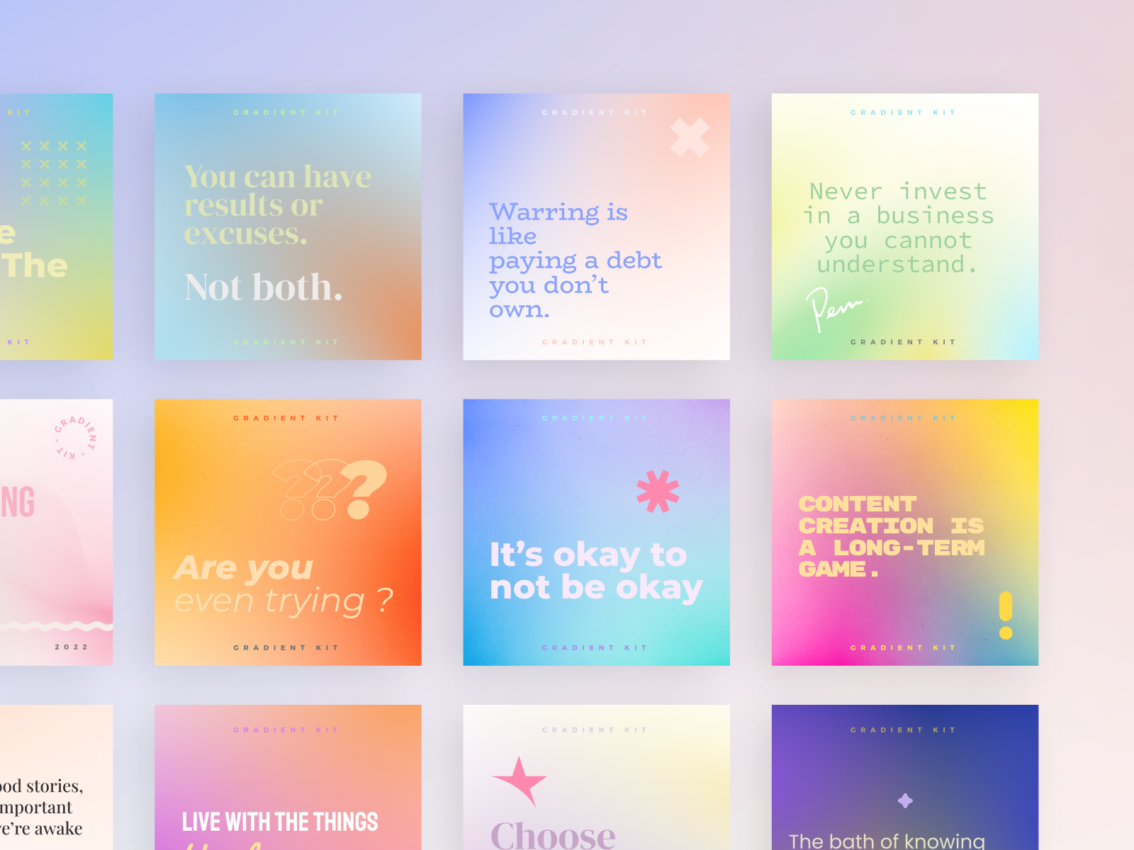 Pre-Built Examples Using Gradiea Kit - Web3 Gradient Backgrounds by Mo ...