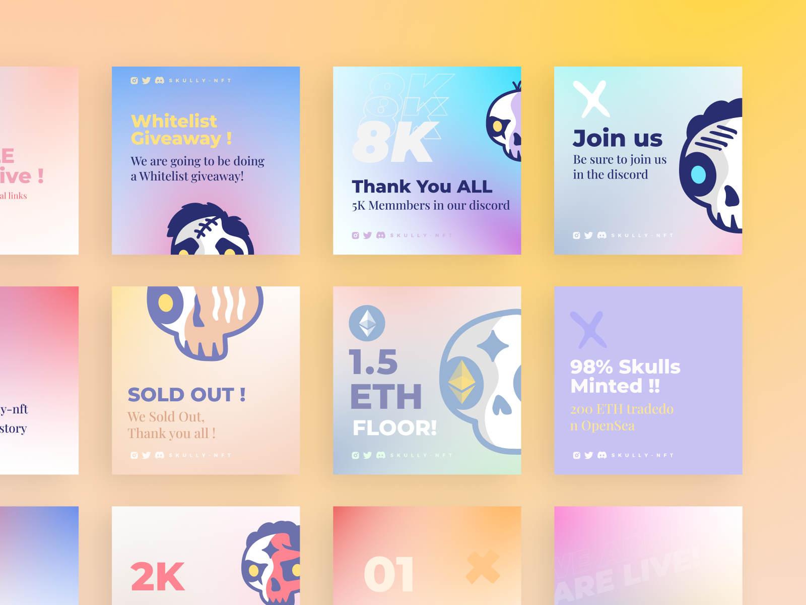 Social Media Post Examples Using Pre built NFT Template By Mo 