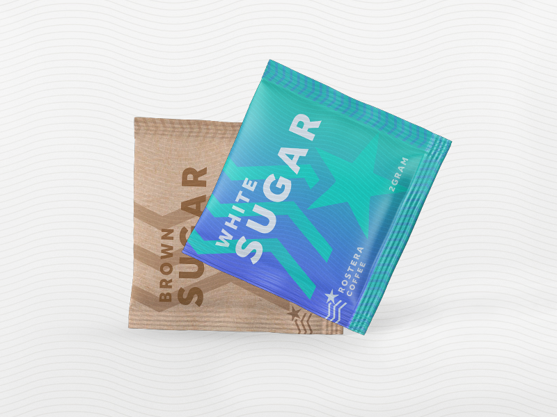 Rostera Sugar Packet Design pt.7 sugar packet design small sugar packaging sugar packet white sugar packet brown sugar packet sugar foil bag sugar seasoning pepper salt coffee