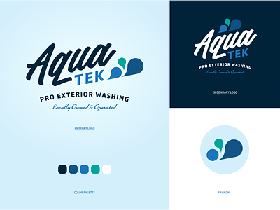 AquaTek Pro Exterior Washing Logo branding design illustrator lake charles logo logo design louisiana vector