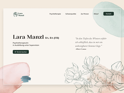 Watercolour landing page for psychotherapist branding design graphic design landing psychology psychotherapist therapy ui ux web website