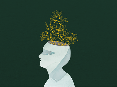 Psychotherapist mind watercolour illustration