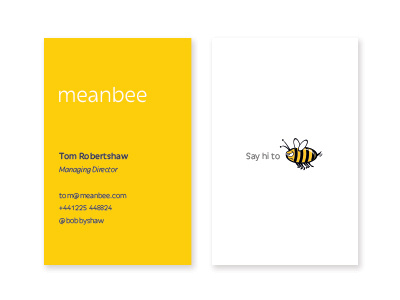 Meanbee business card business card ecommerce