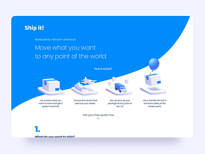 Ship it! app design form freight illustration ui ux web