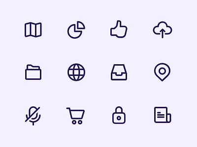 Boxy. Icon Set feed icons ios like map outline pack pin set svg vector