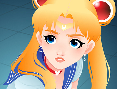 Sailor Moon adobeillustator art cartoon design digital art girl illustration portrait sailormoon sailormoonredraw vector