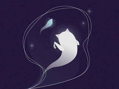 Catch up cat illustration illustrator light vector